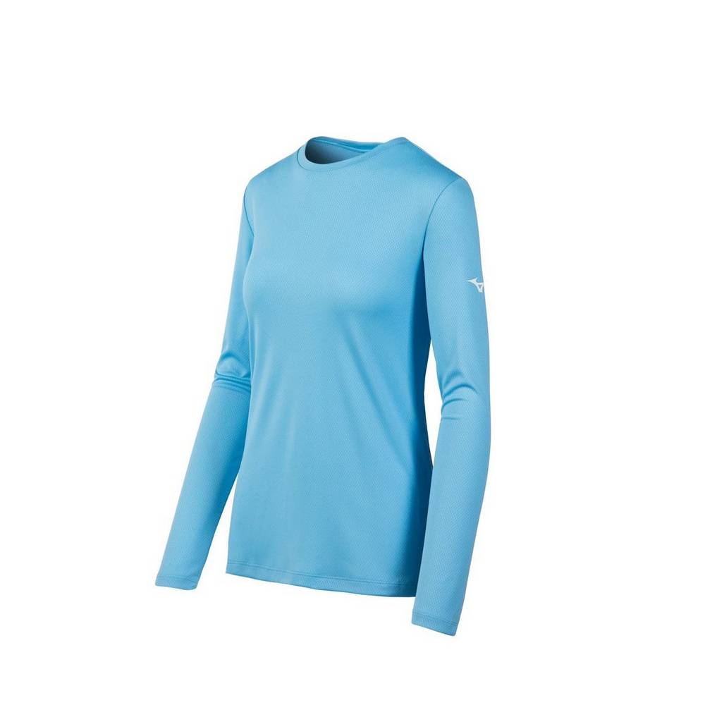 Camiseta Mizuno Long Sleeve - Mulher - Luz Azuis - NLYGD6043